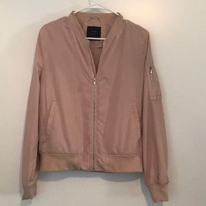 blush pink bomber jacket